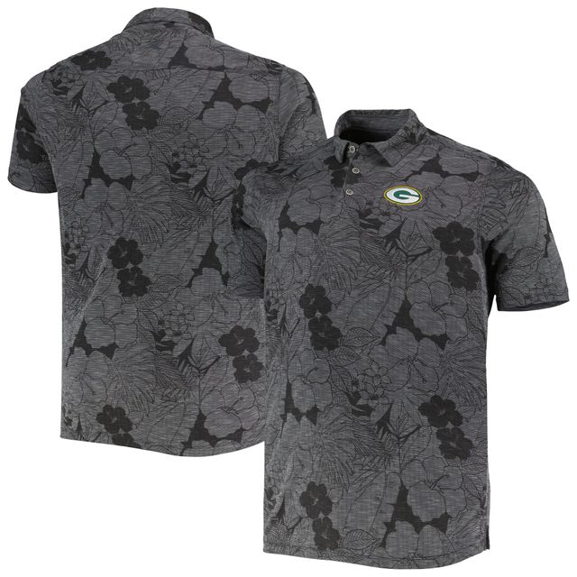 Polo Big & Tall Miramar Blooms des Green Bay Packers de Tommy Bahama pour hommes, noir