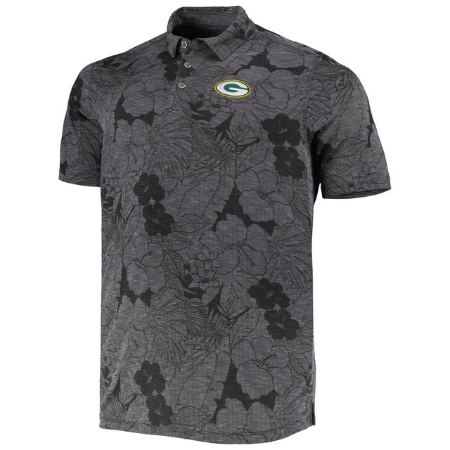 Polo Big & Tall Miramar Blooms des Green Bay Packers de Tommy Bahama pour hommes, noir