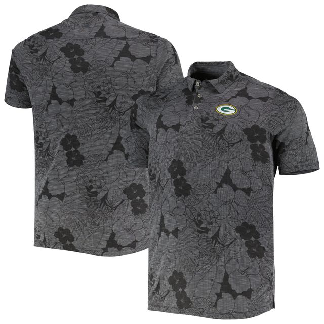 Polo Big & Tall Miramar Blooms des Green Bay Packers de Tommy Bahama pour hommes, noir