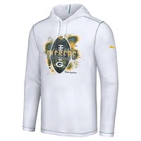 Men's Tommy Bahama White Green Bay Packers Graffiti Touchdown Pullover Hoodie