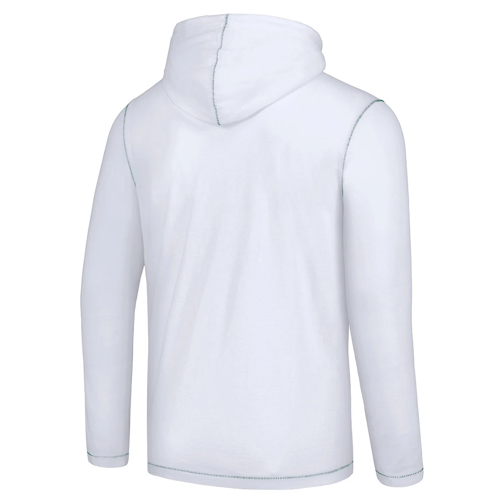 Men's Tommy Bahama White Green Bay Packers Graffiti Touchdown Pullover Hoodie