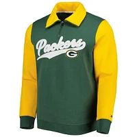 Men's Tommy Hilfiger Green/Gold Green Bay Packers Aiden Quarter-Zip Sweatshirt