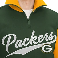 Men's Tommy Hilfiger Green/Gold Green Bay Packers Aiden Quarter-Zip Sweatshirt
