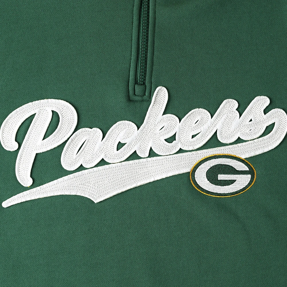 Men's Tommy Hilfiger Green/Gold Green Bay Packers Aiden Quarter-Zip Sweatshirt