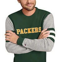 Men's Tommy Hilfiger Green/Heather Gray Green Bay Packers Acrylic Crewneck Pullover Sweatshirt