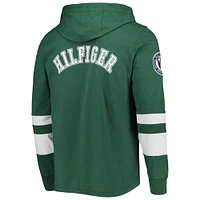 Men's Tommy Hilfiger Green/White Green Bay Packers Alex Long Sleeve Hoodie T-Shirt
