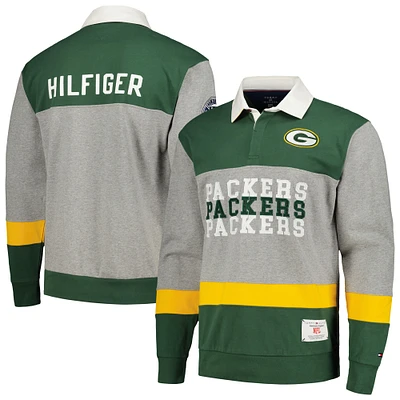 Polo de rugby surdimensionné à manches longues Tommy Hilfiger pour hommes Green Bay Packers Connor