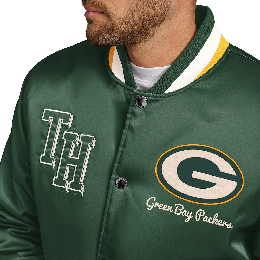 Men's Tommy Hilfiger Green Bay Packers Dante Full-Snap Satin Jacket