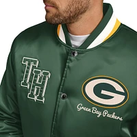 Men's Tommy Hilfiger Green Bay Packers Dante Full-Snap Satin Jacket