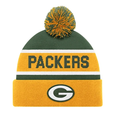 Bonnet en tricot à revers unisexe Starter Gold Green Bay Packers avec pompon