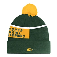 Unisex Starter Green Green Bay Packers Chyron Cuffed Knit Hat with Pom