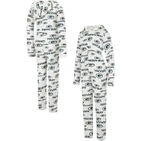 Women's Concepts Sport  Cream Green Bay Packers Docket Hoodie Full-Zip Union Suit