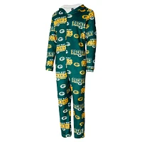 Women's Concepts Sport Green Bay Packers  Roadway Allover Print Microfleece Full-Zip Union Suit