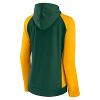Women's Fanatics Green/Gold Green Bay Packers Iconic Raglan Full-Zip - Hoodie