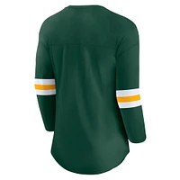 T-shirt à manches 3/4 avec logo de la première équipe des Packers Green Bay Fanatics pour femmes