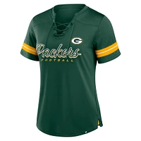 T-shirt à lacets pour femmes Fanatics Green Bay Packers Play Script