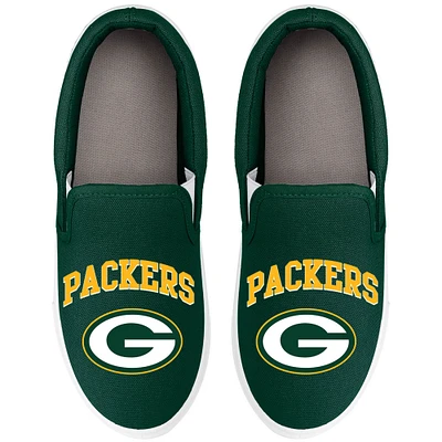 Baskets à enfiler avec grand logo FOCO Green Bay Packers pour femmes