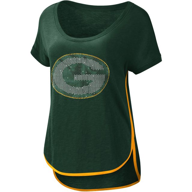 T-shirt G-III 4Her by Carl Banks Green Bay Packers vert pour femme à encolure dégagée Rookie