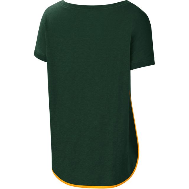 T-shirt G-III 4Her by Carl Banks Green Bay Packers vert pour femme à encolure dégagée Rookie
