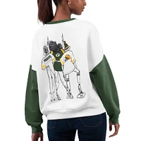 Women's G-III 4Her by Carl Banks White Green Bay Packers A-Game Pullover Sweatshirt