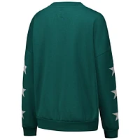 Women's Gameday Couture Green Bay Packers Rhinestone Star Sleeve Settle the Score Tri-Blend Pullover Sweatshirt