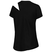 Women's KIYA TOMLIN Black Green Bay Packers Cut Out Tri-Blend Shirt