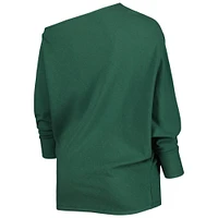 Women's KIYA TOMLIN Green Bay Packers Twisted Tri-Blend Asymmetrical 3/4-Dolman Sleeve Sweatshirt