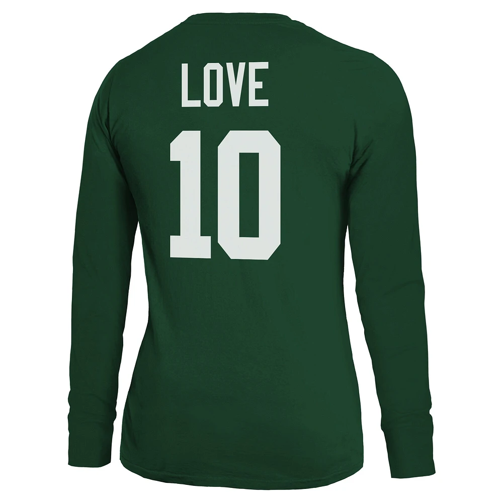Women's Majestic Threads Jordan Love Green Bay Packers Name & Number Long Sleeve T-Shirt