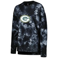 Sweat MSX by Michael Strahan pour femme Noir Green Bay Packers Bailey Tie-Dye Tri-Blend Pullover