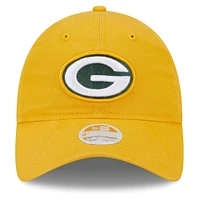 Casquette réglable New Era Gold Green Bay Packers Main Core Classic 2.0 9TWENTY pour femme