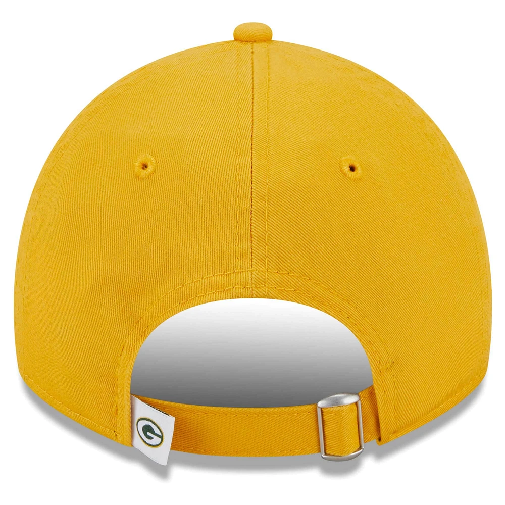 Women's New Era Gold Green Bay Packers Main Core Classic 2.0 9TWENTY Adjustable Hat