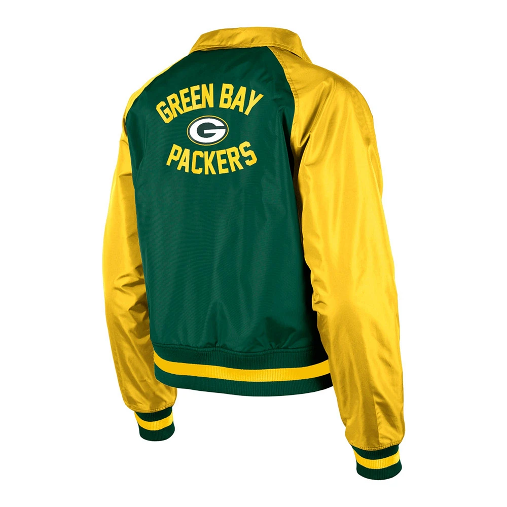 Veste à boutons-pression intégrale Green Bay Packers Coaches New Era pour femme
