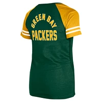 Women's New Era Green Bay Packers  Lace-Up Raglan T-Shirt