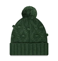 Women's New Era Green Green Bay Packers Toasty Cuffed Knit Hat with Pom