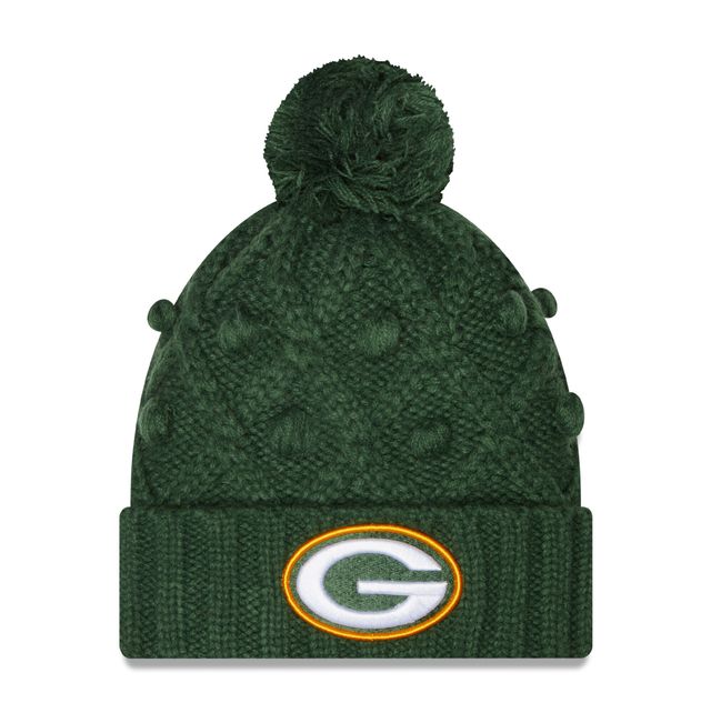 Casquette Green Bay Packers Toasty Cuffed Pom Knit New Era pour femme - Vert - Bonnet