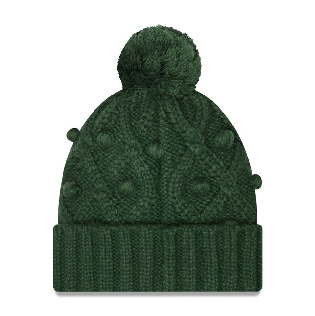 Casquette Green Bay Packers Toasty Cuffed Pom Knit New Era pour femme - Vert - Bonnet