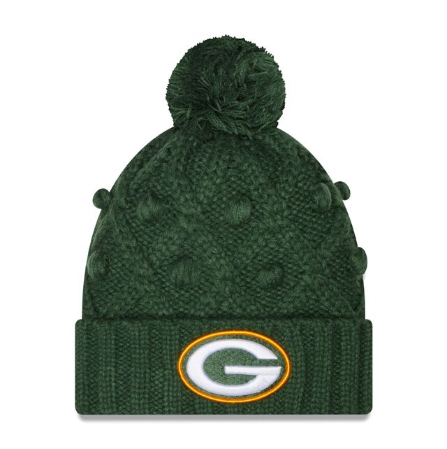Casquette Green Bay Packers Toasty Cuffed Pom Knit New Era pour femme - Vert - Bonnet