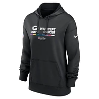 Women's Nike Black Green Bay Packers 2022 NFL Crucial Catch - Therma Performance Pullover Hoodie