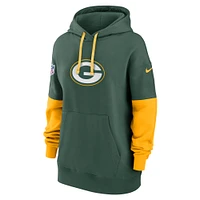 Women's Nike Green Bay Packers 2024 Sideline Essential Fleece Pullover Hoodie
