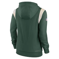 Women's Nike Green Bay Packers Athletic Stack Performance - Pullover Hoodie