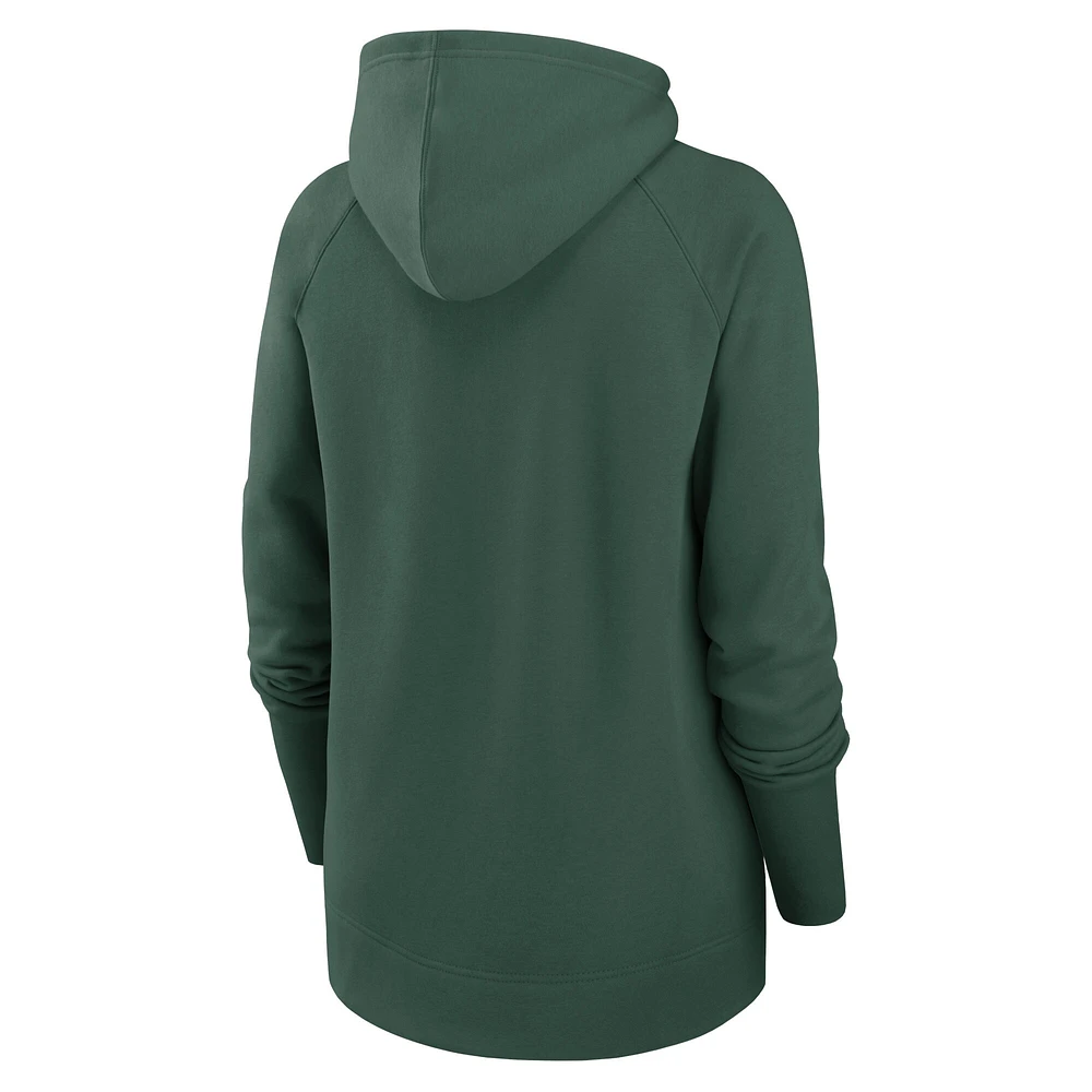Women's Nike Green Bay Packers Primetime Raglan Sleeve Full-Zip Hoodie