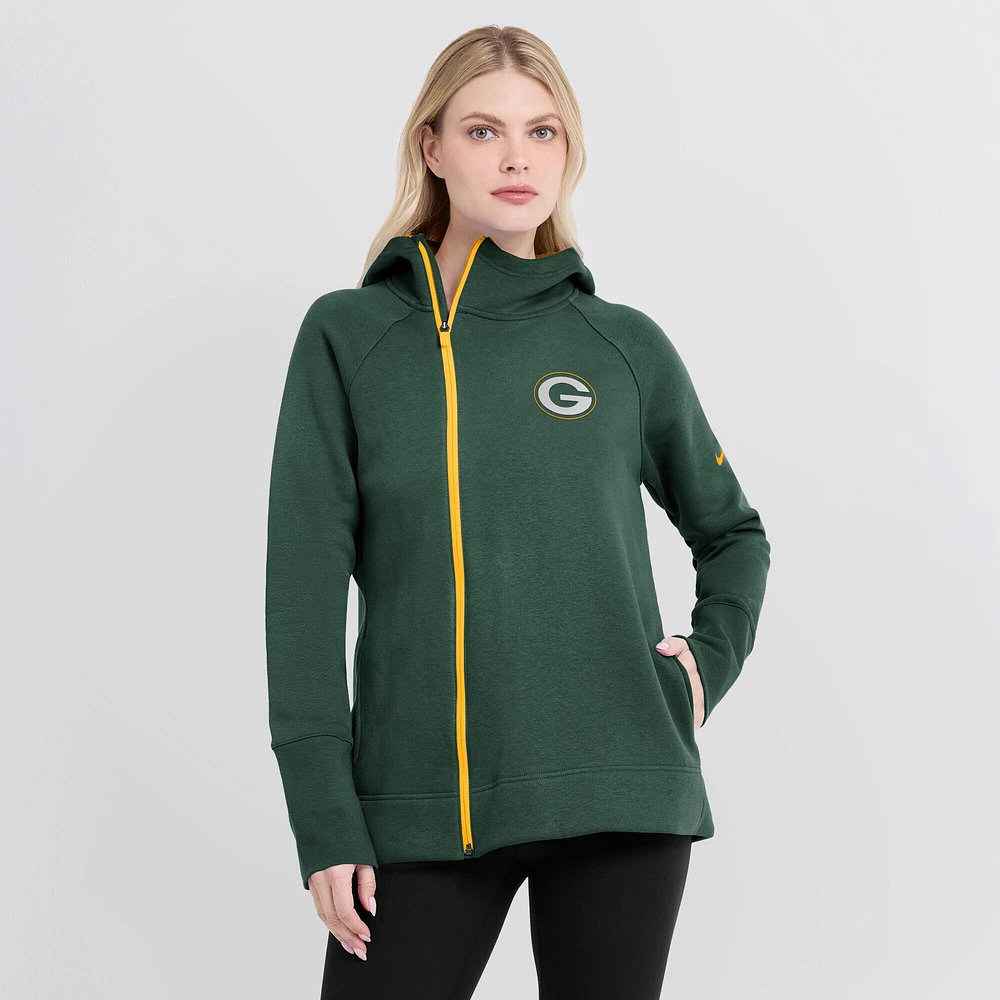 Women's Nike Green Bay Packers Primetime Raglan Sleeve Full-Zip Hoodie