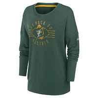 Women's Nike Green Bay Packers Rewind Playback Icon Performance Pullover Sweatshirt