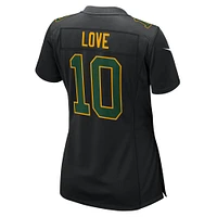Women's Nike Jordan Love Black Green Bay Packers Fashion Game Jersey