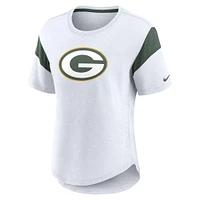 Women's Nike White Green Bay Packers Fashion T-Shirt