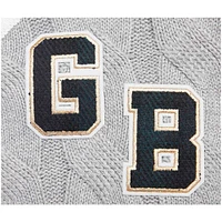 Women's Pro Standard  Heather Gray Green Bay Packers Prep V-Neck Pullover Sweater