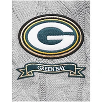 Women's Pro Standard  Heather Gray Green Bay Packers Prep V-Neck Pullover Sweater