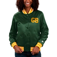 Women's Starter Green Bay Packers Full Count Satin Full-Snap Varsity Jacket