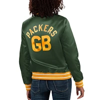 Women's Starter Green Bay Packers Full Count Satin Full-Snap Varsity Jacket