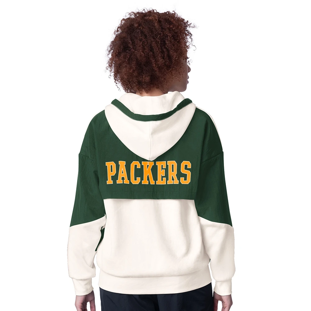 Women's Starter White Green Bay Packers Scrimmage Full-Zip Hoodie
